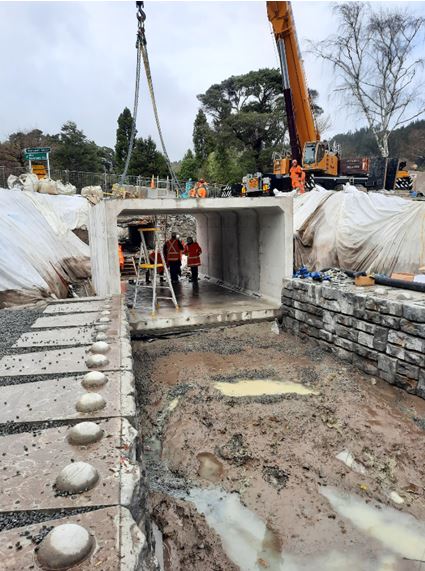 Precast Culvert being craned in