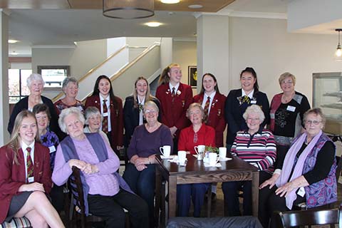 College students and seniors group photo